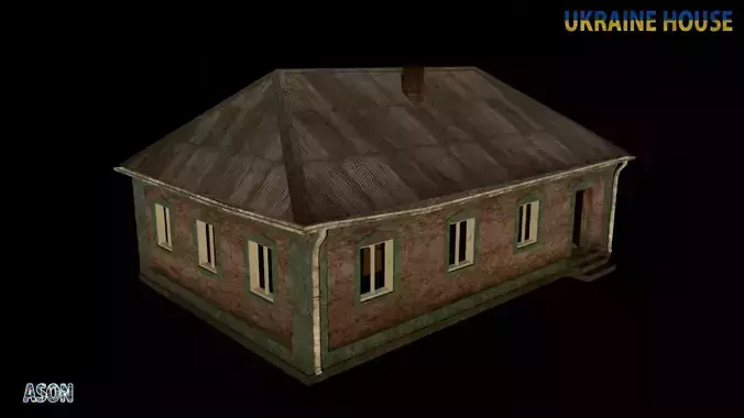 Ukraine House 4 - Enterable and Optimized Low-poly 3D model