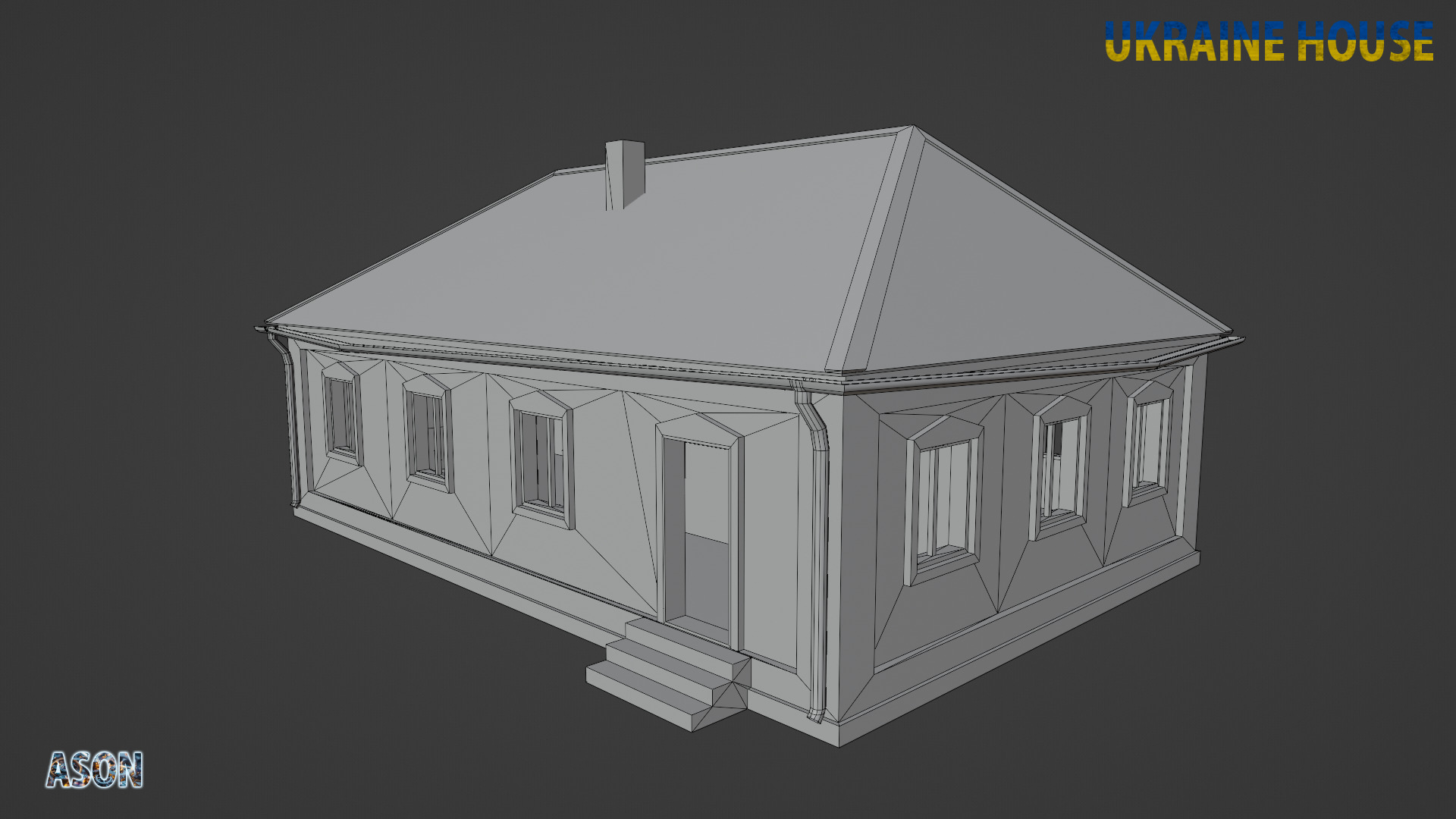 Ukraine House 4 - Enterable and Optimized Low-poly 3D model_7