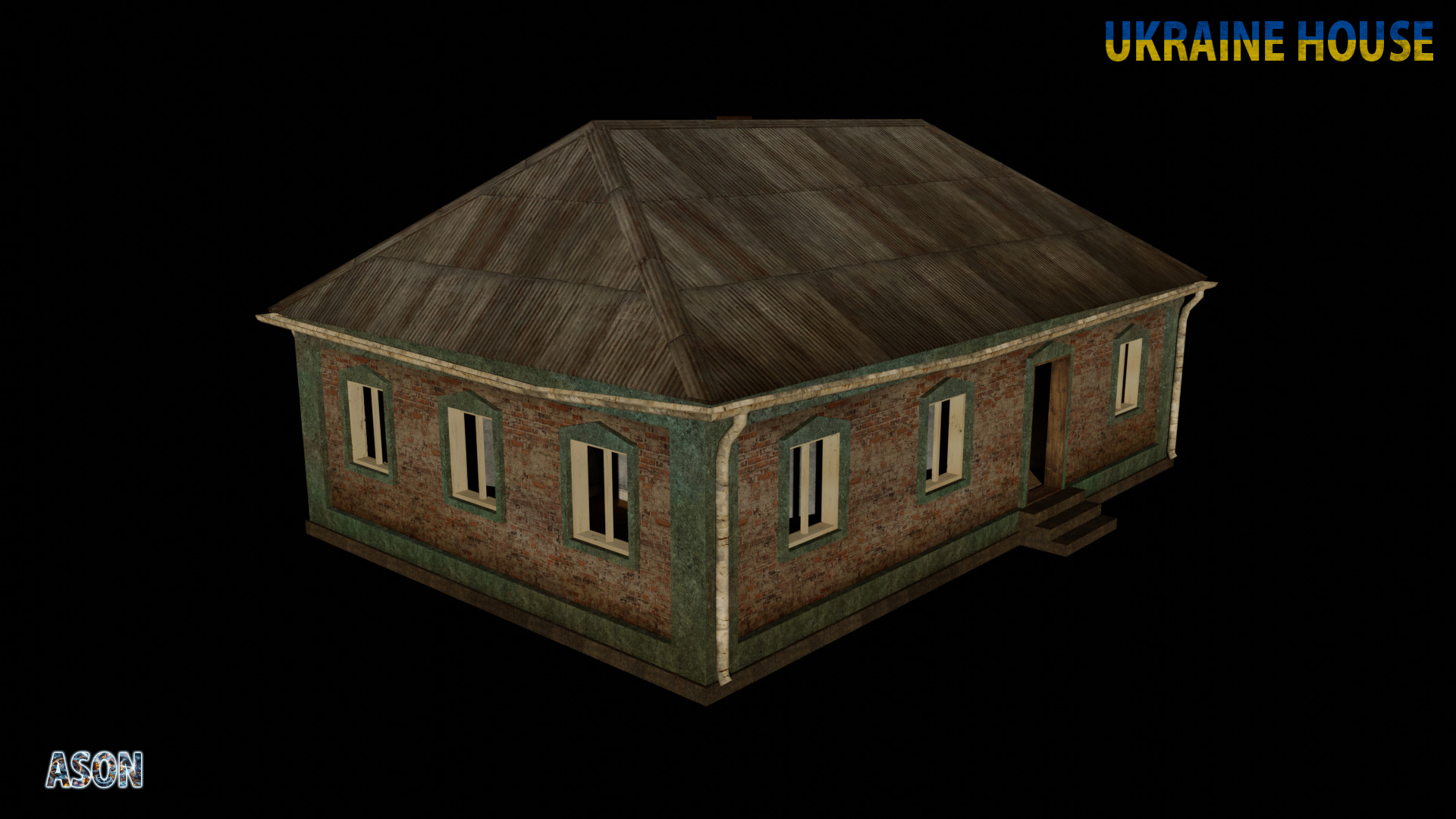 Ukraine House 4 - Enterable and Optimized Low-poly 3D model_2