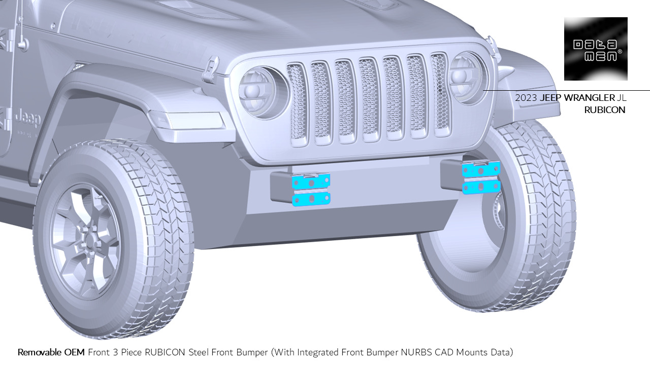 2023 JEEP WRANGLER JL RUBICON 3D Scan Chassis CAD Mounts Data  3D model_29