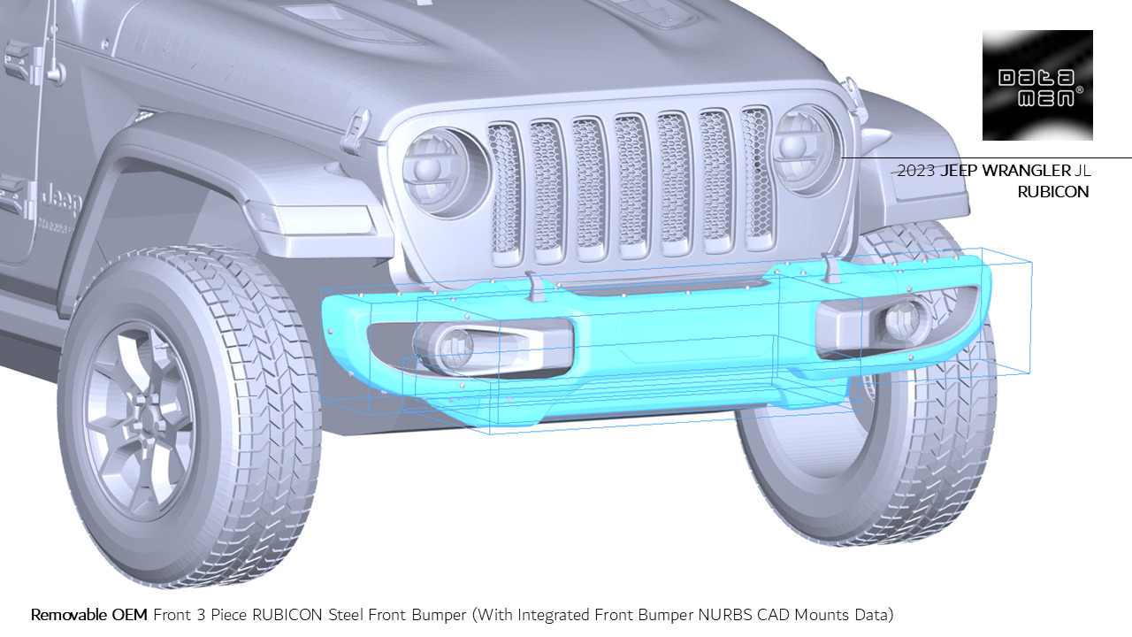 2023 JEEP WRANGLER JL RUBICON 3D Scan Chassis CAD Mounts Data  3D model_28