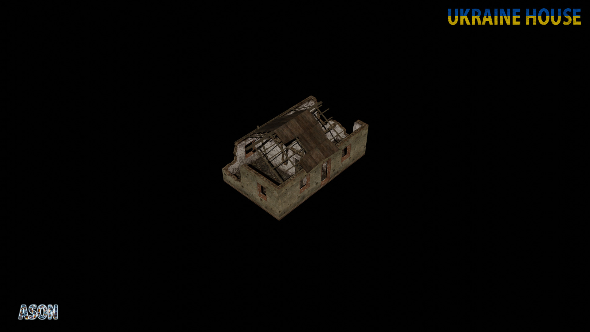 Ukraine House 6 alt - Enterable and Optimized Low-poly 3D model_4