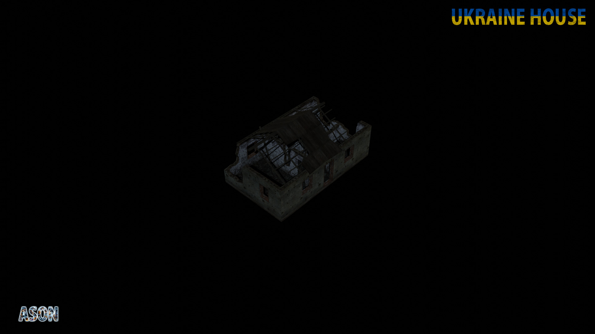 Ukraine House 6 alt - Enterable and Optimized Low-poly 3D model_5