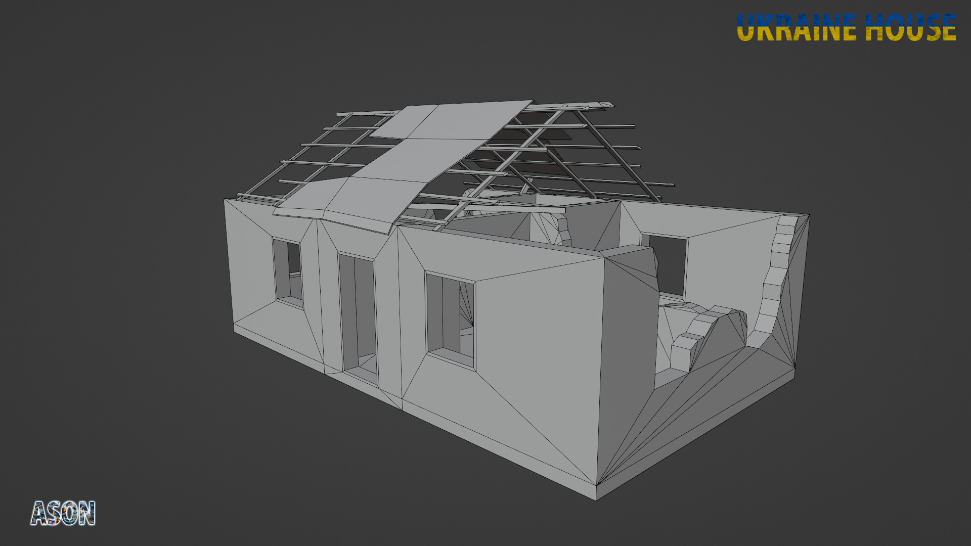 Ukraine House 6 alt - Enterable and Optimized Low-poly 3D model_7