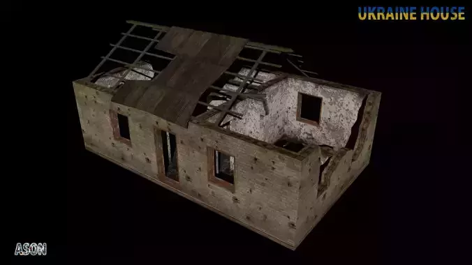 Ukraine House 6 alt - Enterable and Optimized Low-poly 3D model