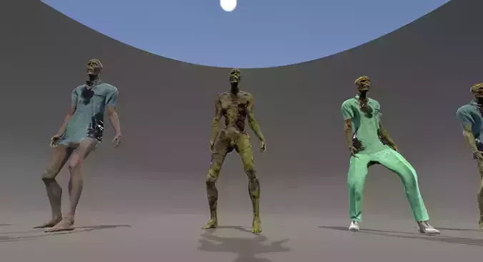 Nurse Doctor Zombie 4 Low-poly 3D model