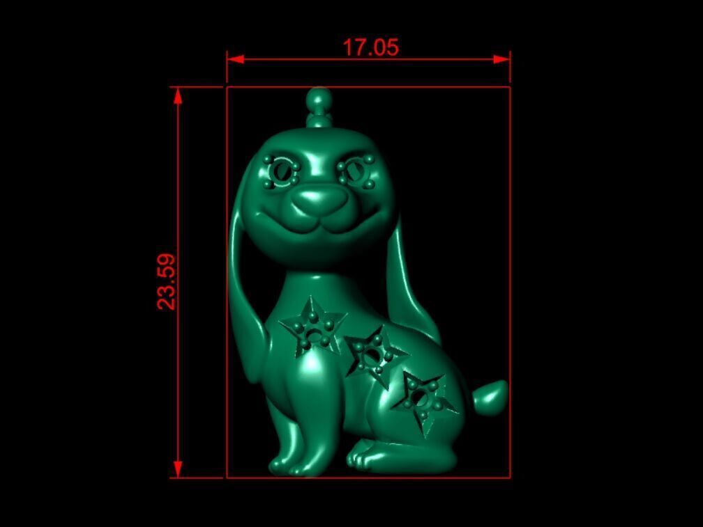 Dog Pendant- 3D print model 3D print model_5