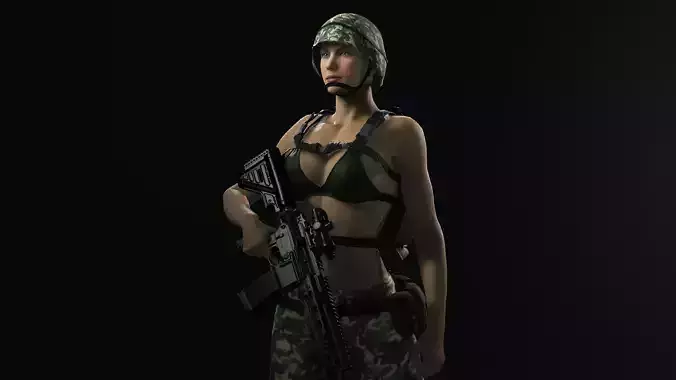 Female Marine Corp 3D model
