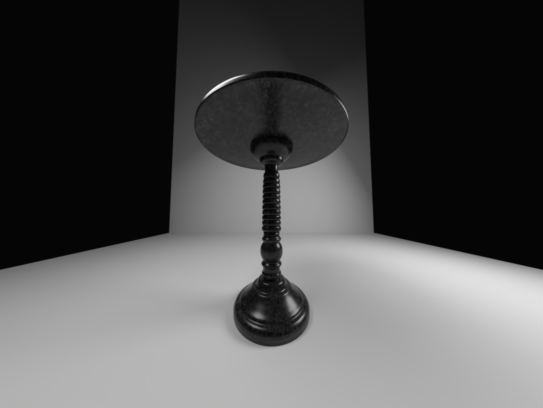Black Granite Small Table 3D model_7