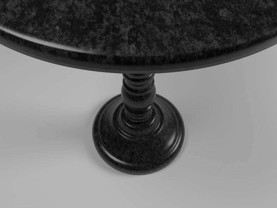 Black Granite Small Table 3D model_1