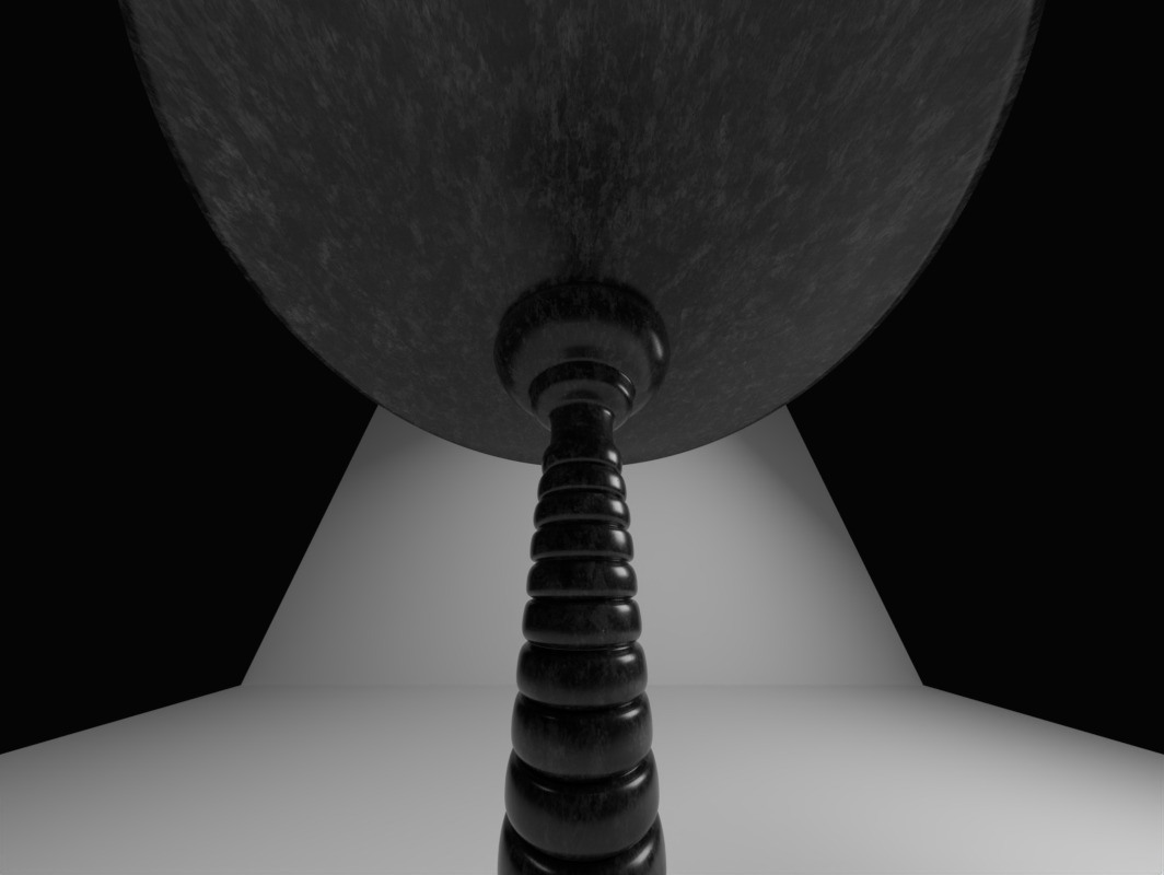 Black Granite Small Table 3D model_8