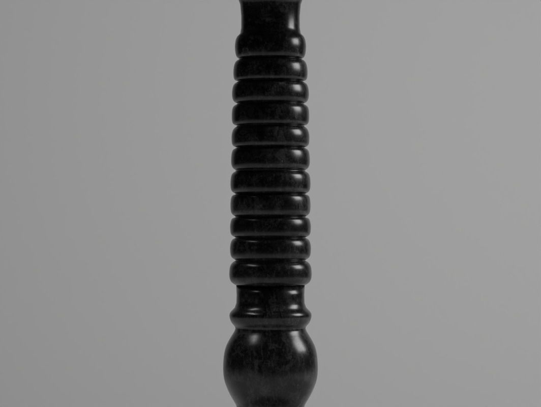 Black Granite Small Table 3D model_5