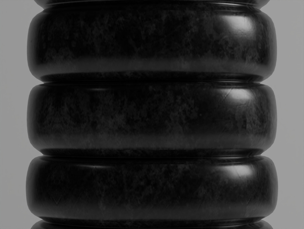 Black Granite Small Table 3D model_6