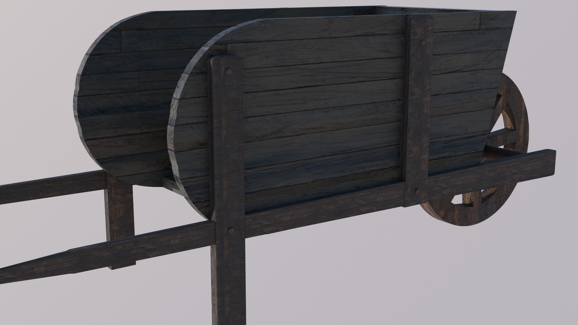 Wheel Barrow low poly game ready Low-poly 3D model_4