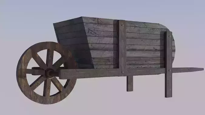 Wheel Barrow low poly game ready