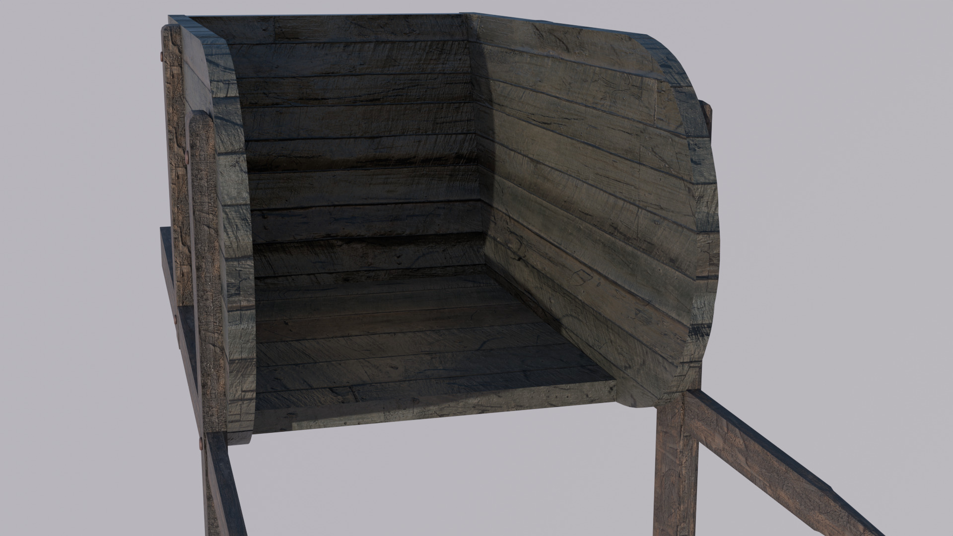 Wheel Barrow low poly game ready Low-poly 3D model_3