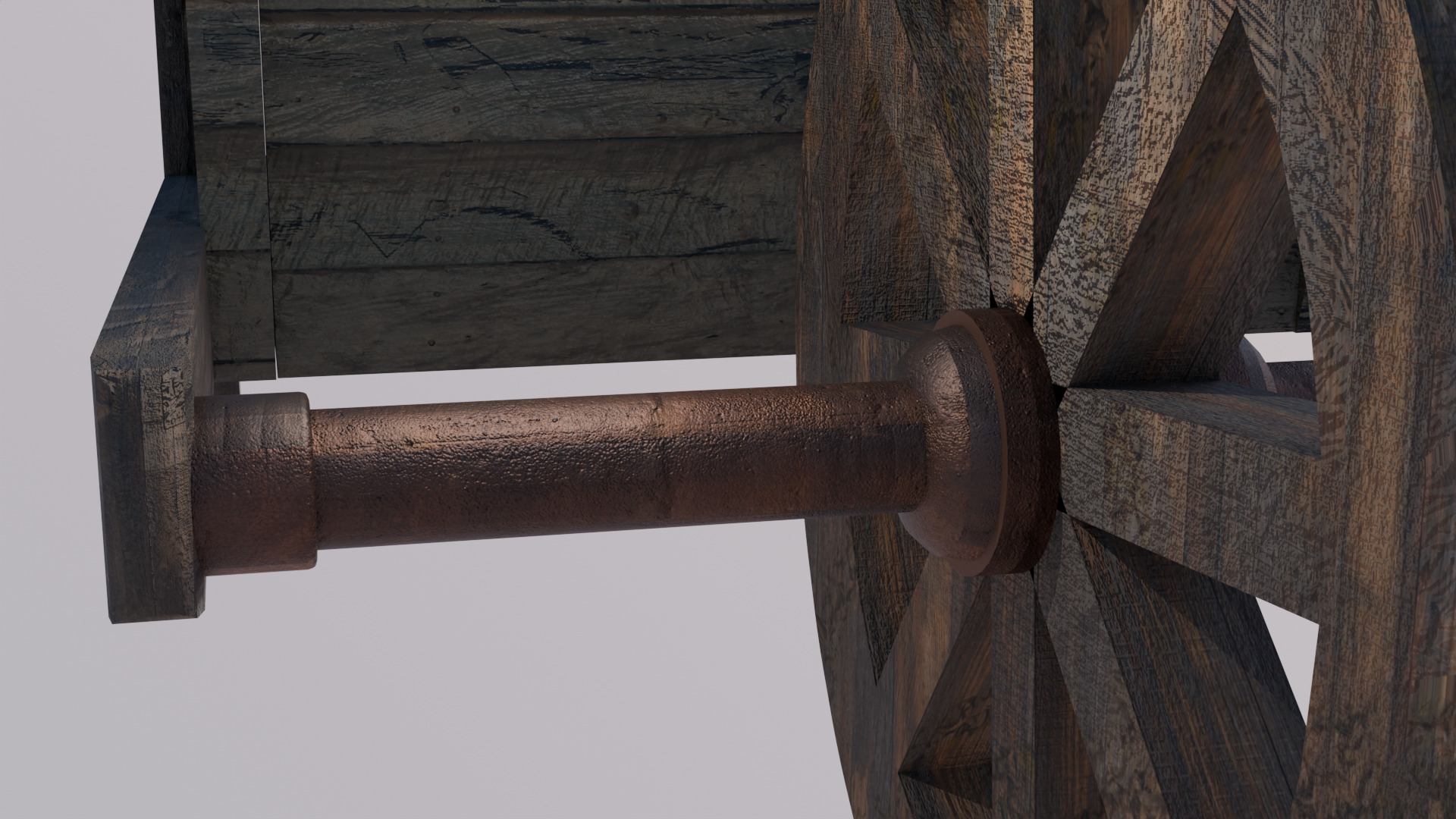 Wheel Barrow low poly game ready Low-poly 3D model_5