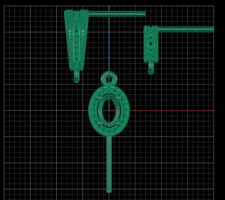 Pendant necklace with a gemstone Oval 3D model print 3D print model_15