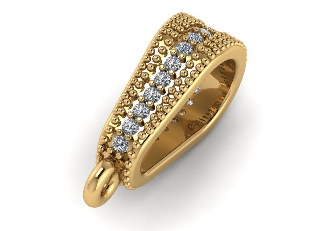 Pendant necklace with a gemstone Oval 3D model print 3D print model_9