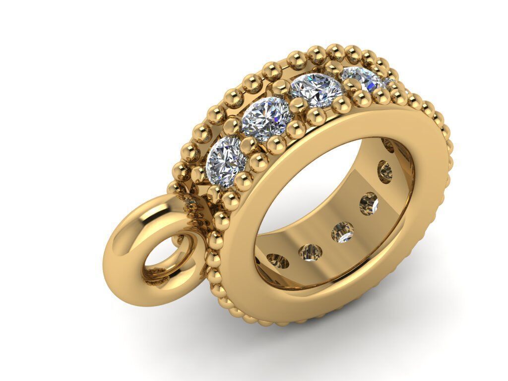 Pendant necklace with a gemstone Oval 3D model print 3D print model_6