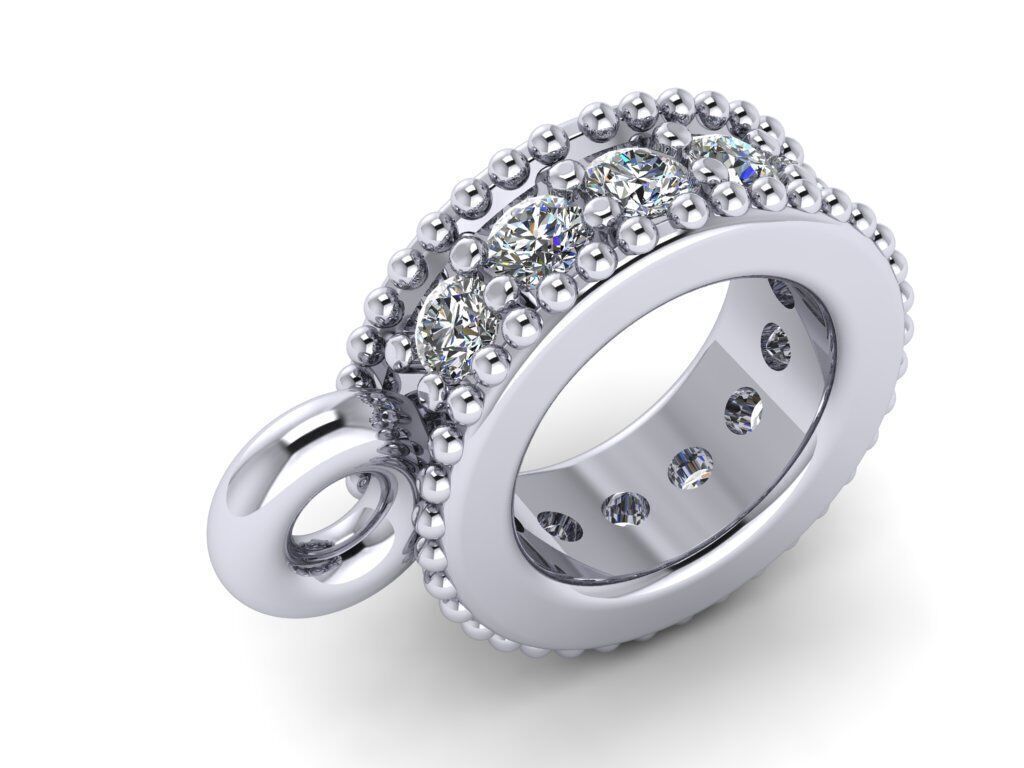 Pendant necklace with a gemstone Oval 3D model print 3D print model_7