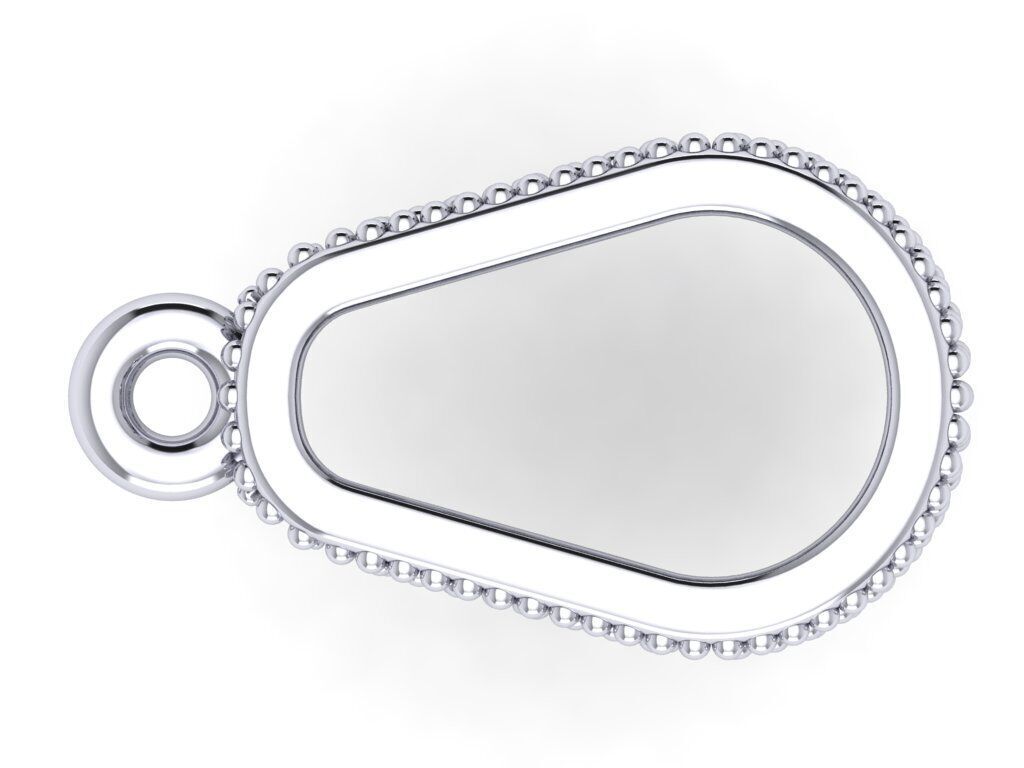 Pendant necklace with a gemstone Oval 3D model print 3D print model_11