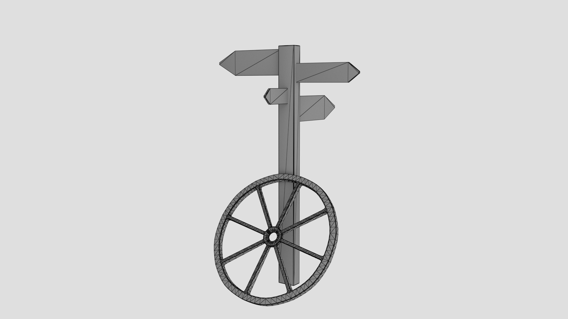 Road Sign Low-poly 3D model_4