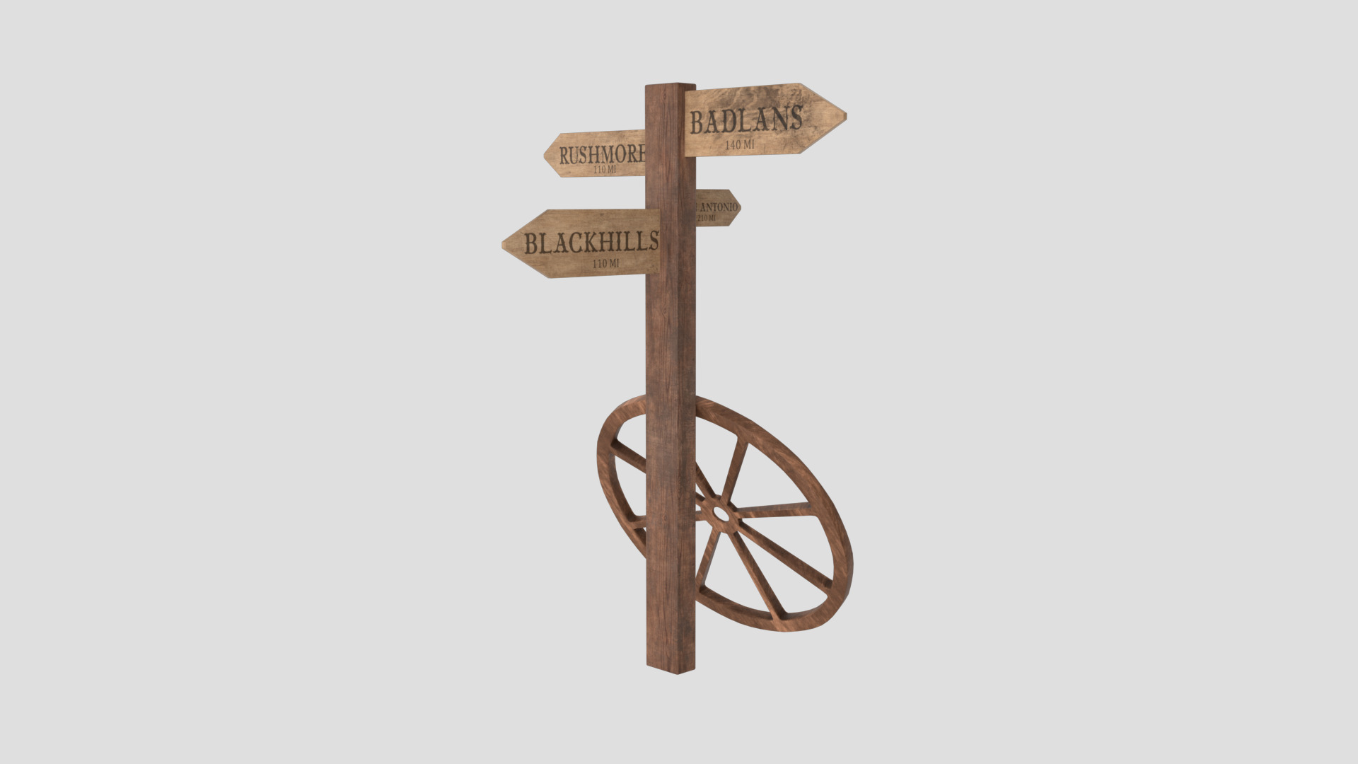 Road Sign Low-poly 3D model_2