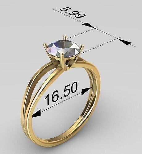 SOLITAIRE RING 3D print model