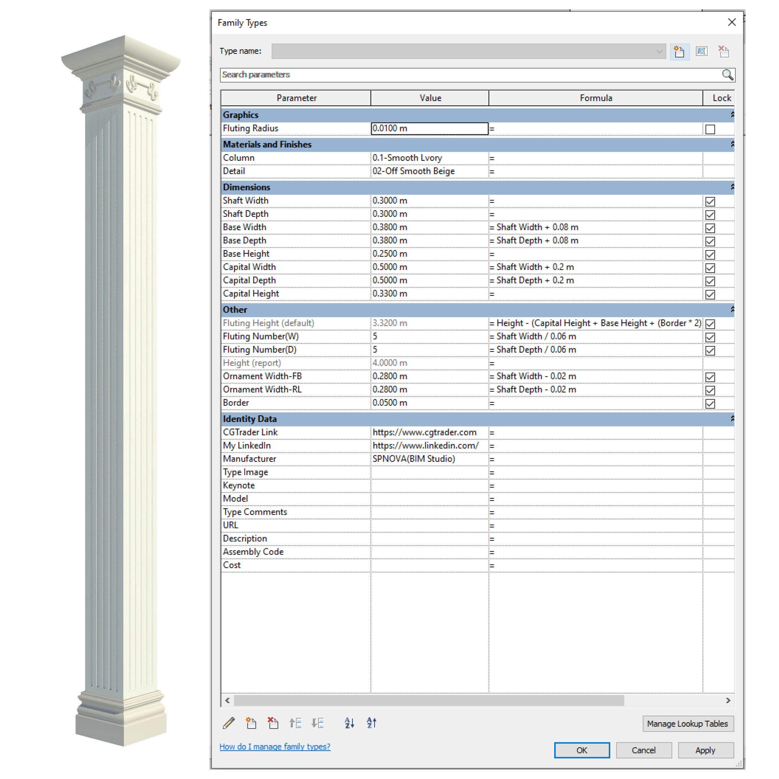 Parametric Classic Columns Family Pack 22 Models for Revit 3D model_10