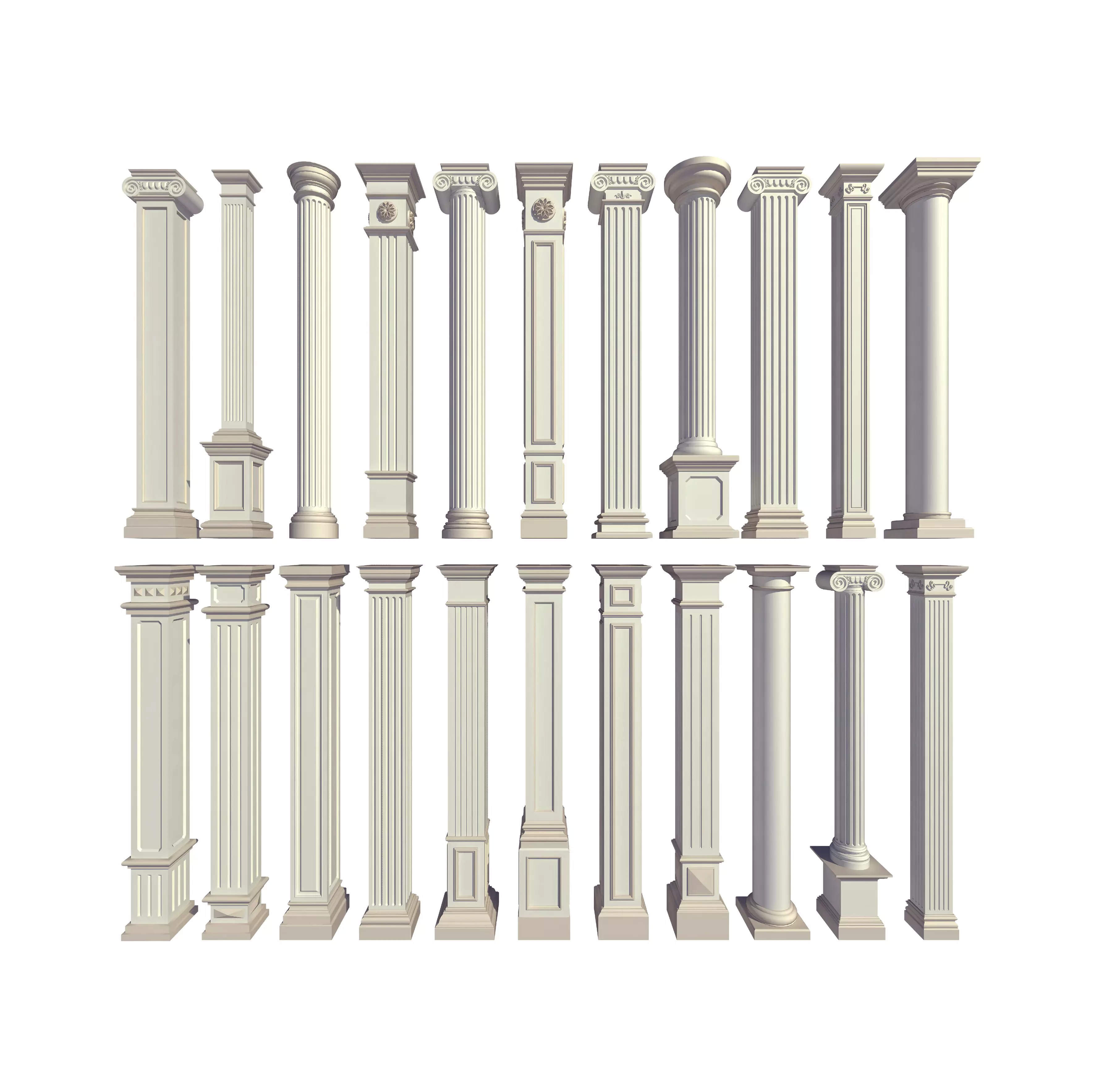 Parametric Classic Columns Family Pack 22 Models for Revit 3D model_0