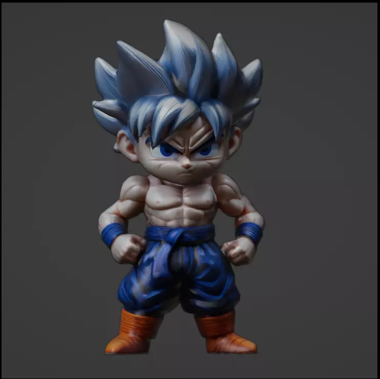 Goku ultra instinto estilo chibi Free 3D print model