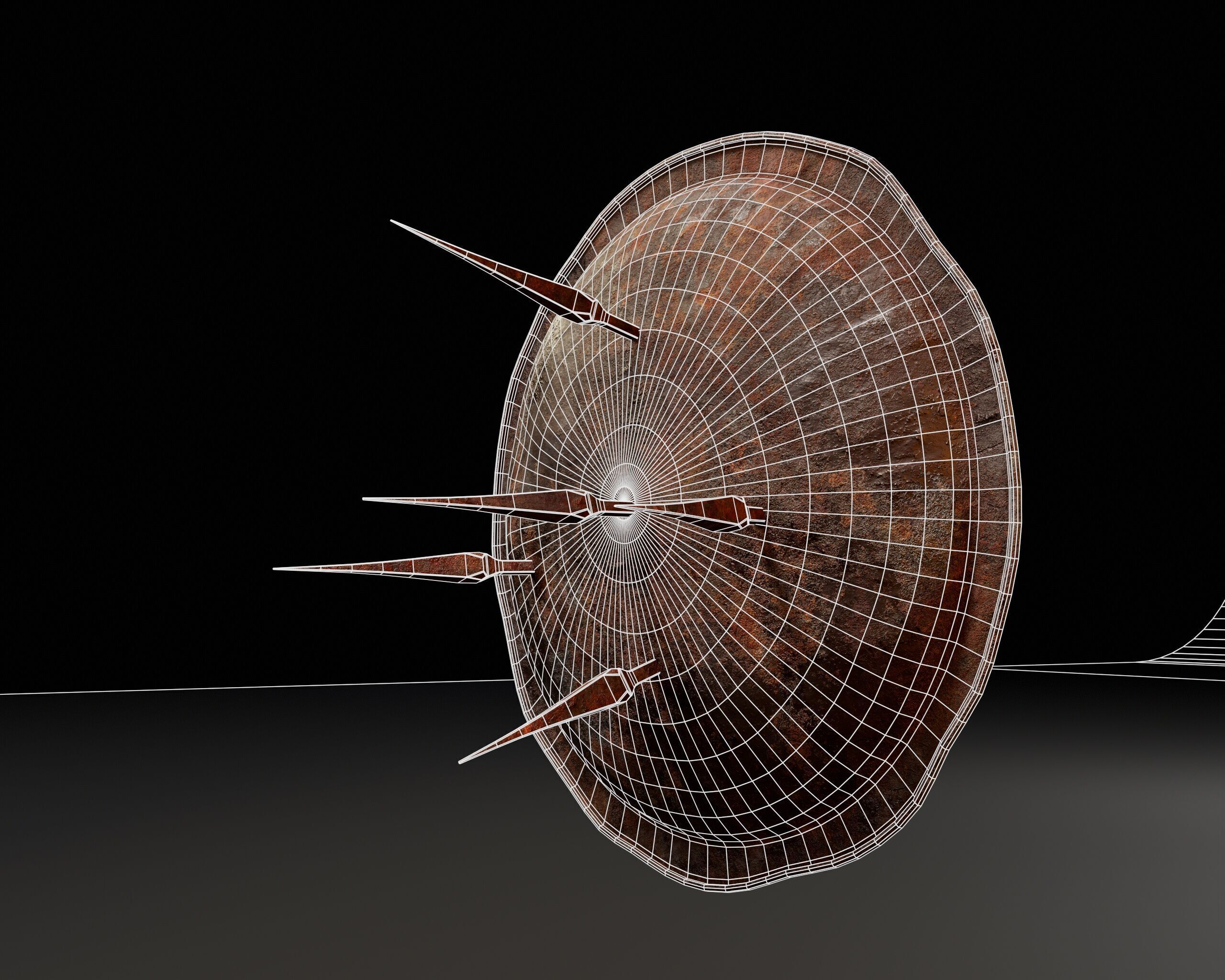 Undead Shield Low-poly 3D model_11