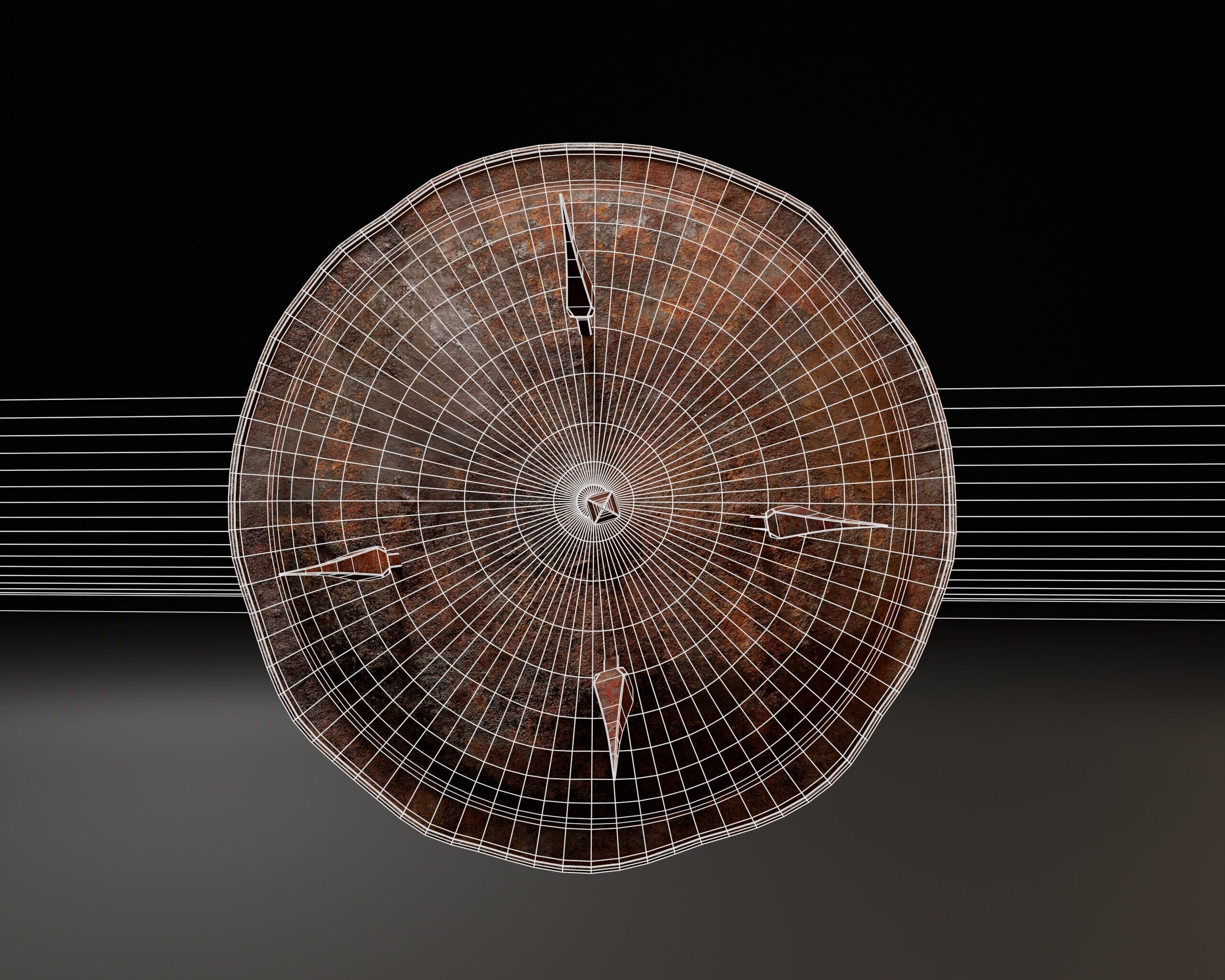 Undead Shield Low-poly 3D model_7