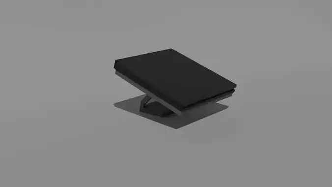 Closed laptop on stand