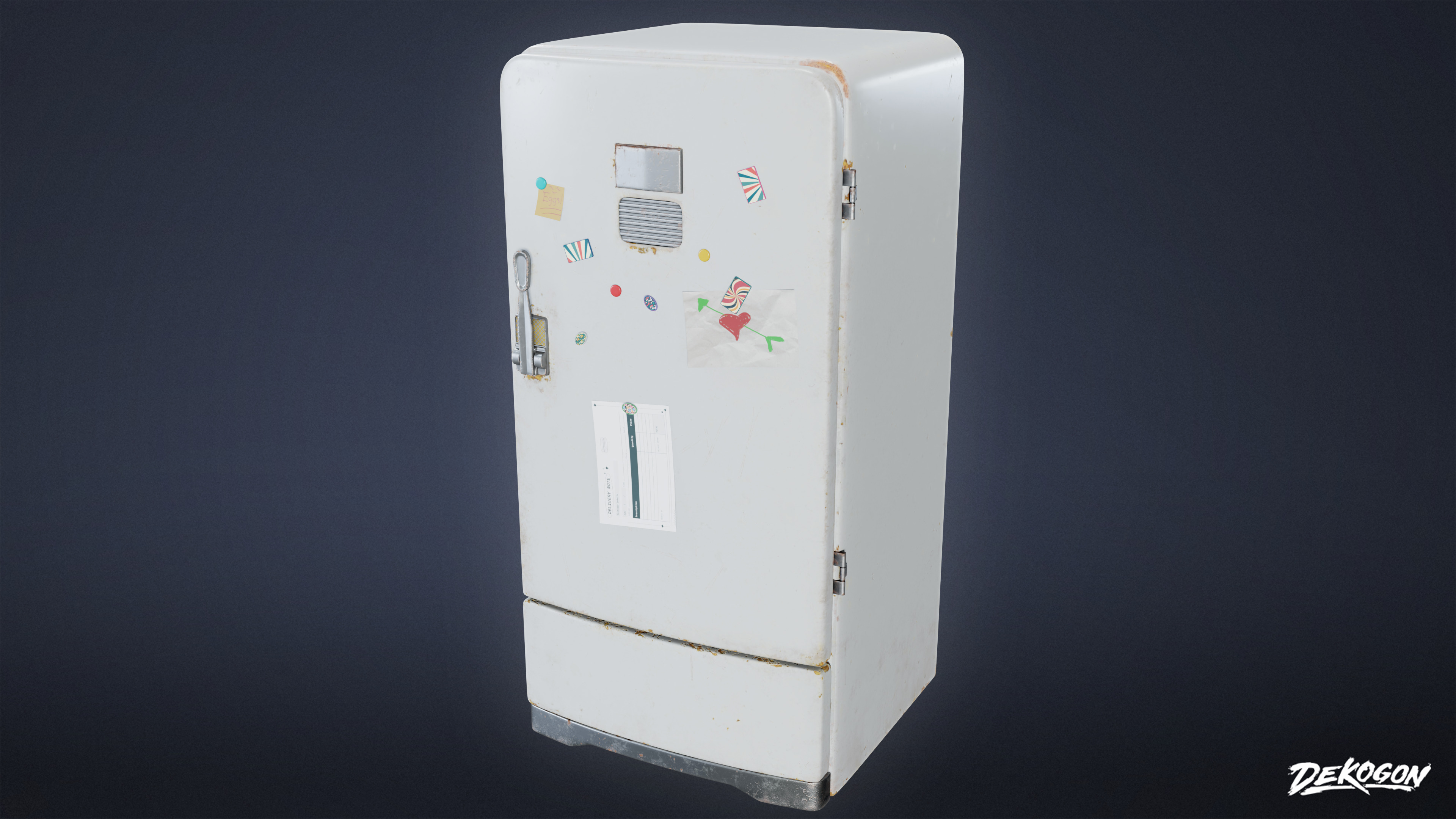 SUBURBS - Refrigerator 05 - LOW POLY AND NANITE Low-poly 3D model_1
