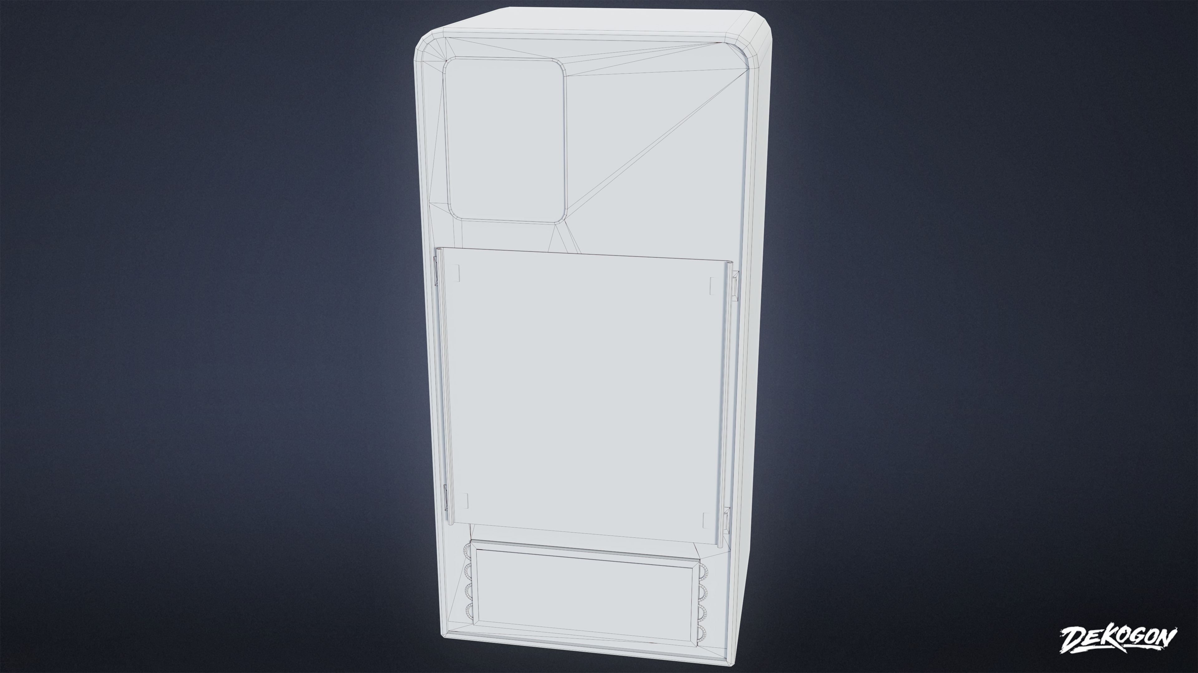 SUBURBS - Refrigerator 05 - LOW POLY AND NANITE Low-poly 3D model_9