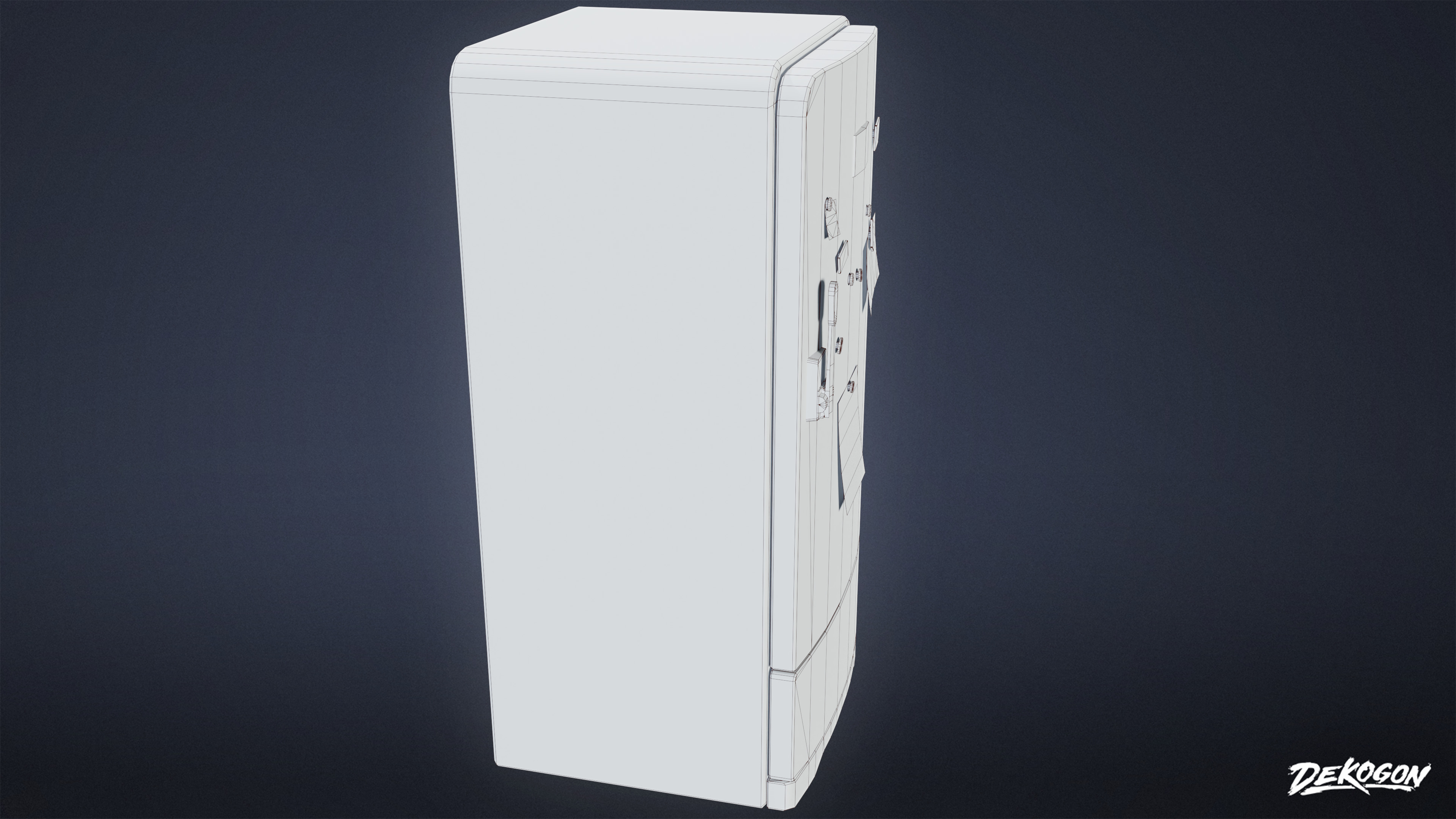 SUBURBS - Refrigerator 05 - LOW POLY AND NANITE Low-poly 3D model_7