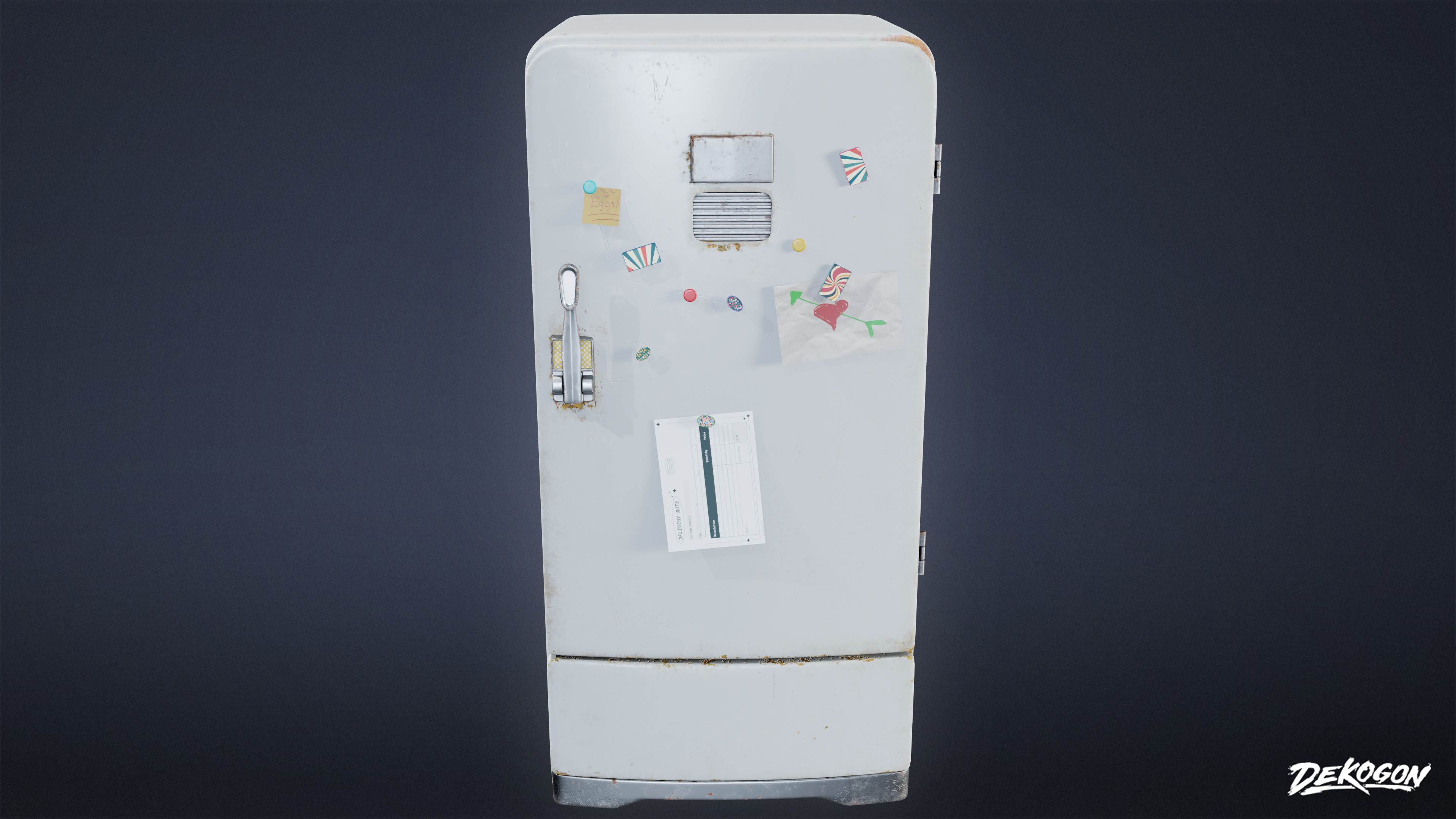 SUBURBS - Refrigerator 05 - LOW POLY AND NANITE Low-poly 3D model_2