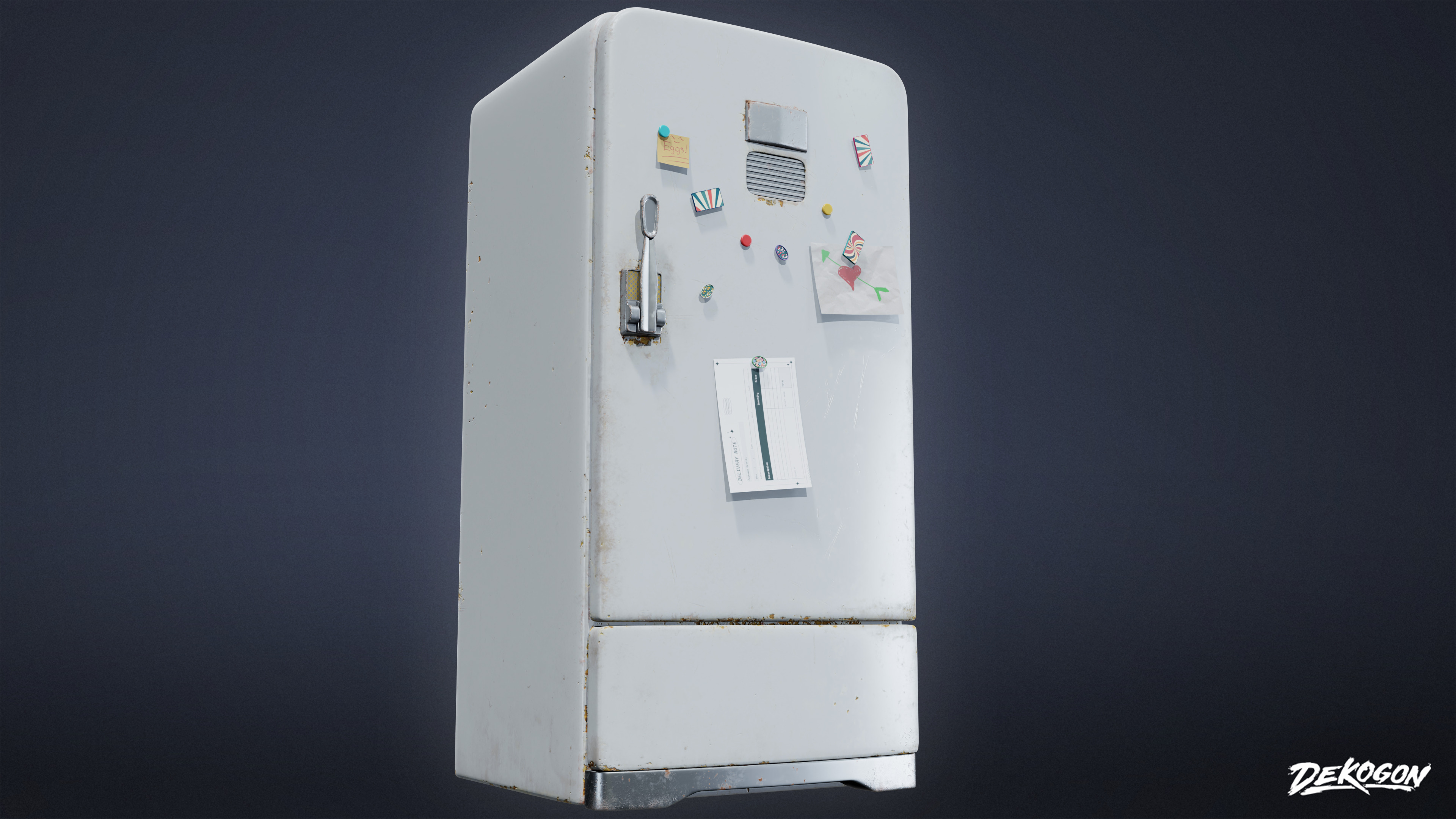 SUBURBS - Refrigerator 05 - LOW POLY AND NANITE Low-poly 3D model_6