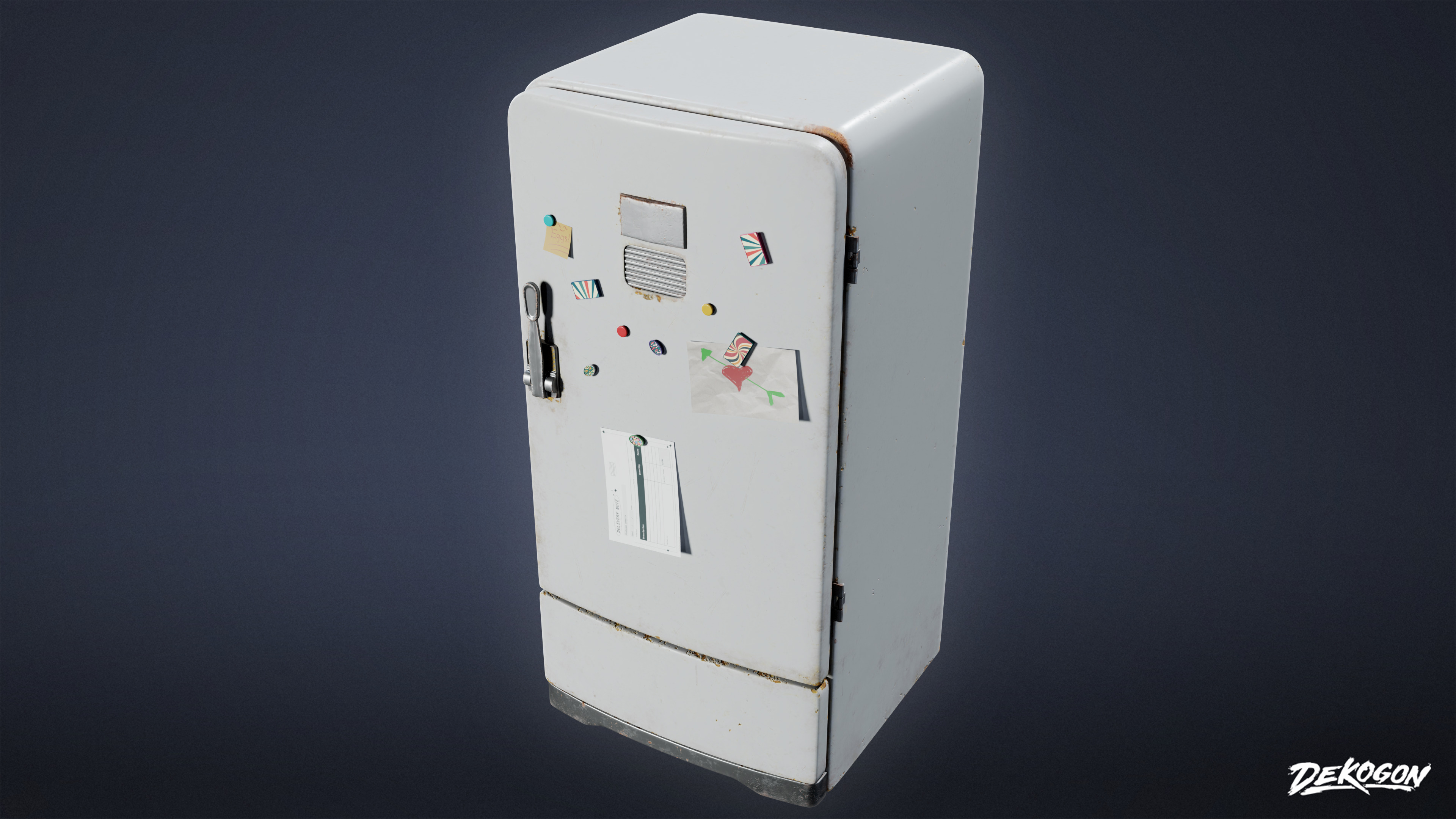 SUBURBS - Refrigerator 05 - LOW POLY AND NANITE Low-poly 3D model_5