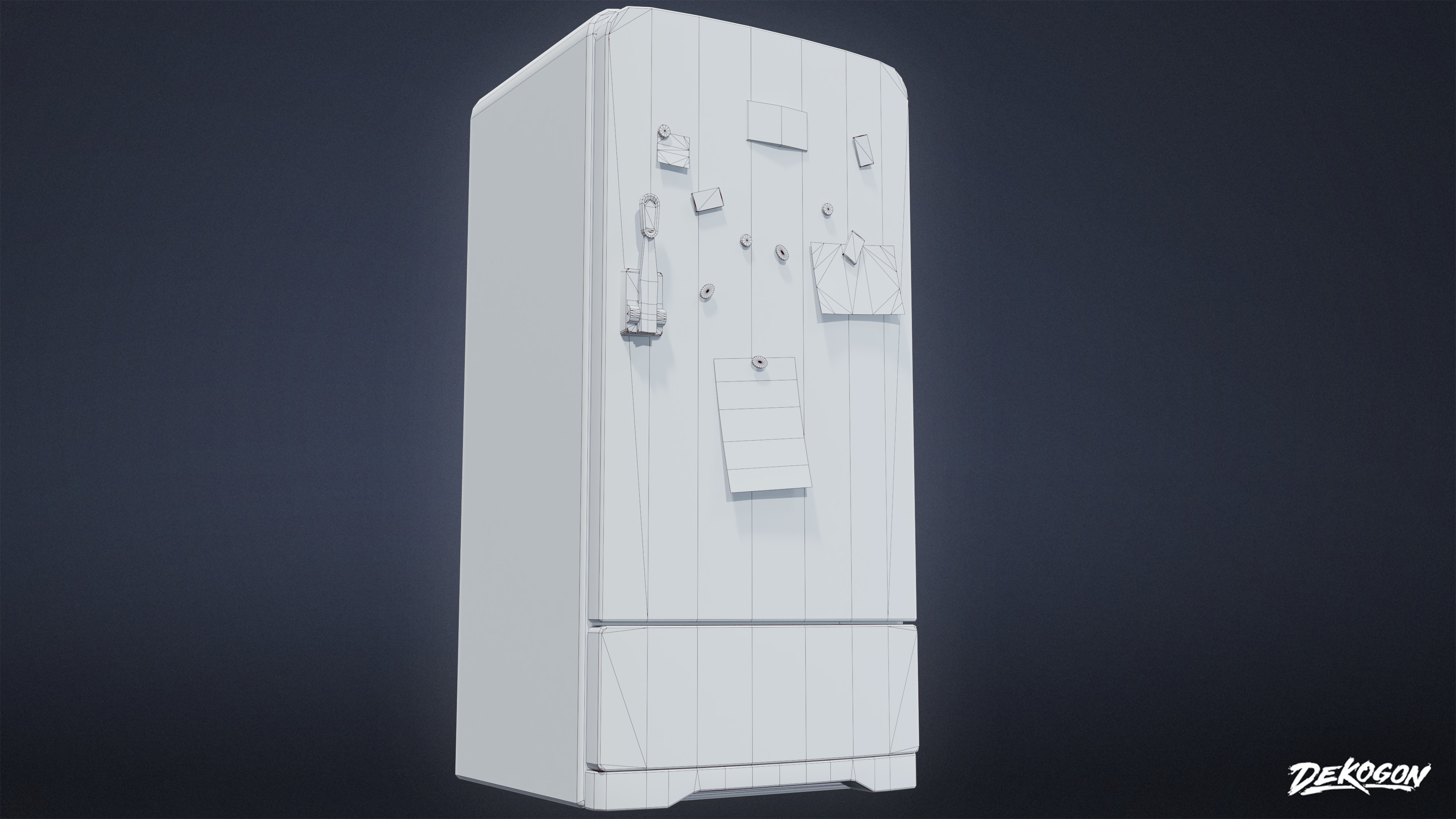 SUBURBS - Refrigerator 05 - LOW POLY AND NANITE Low-poly 3D model_8