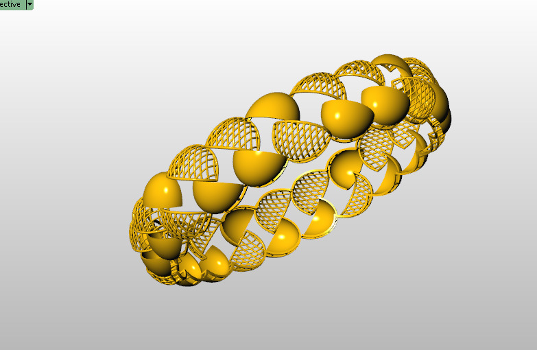 1202 Orb and Lattice Gold Cuff 16gm 3D print model_3