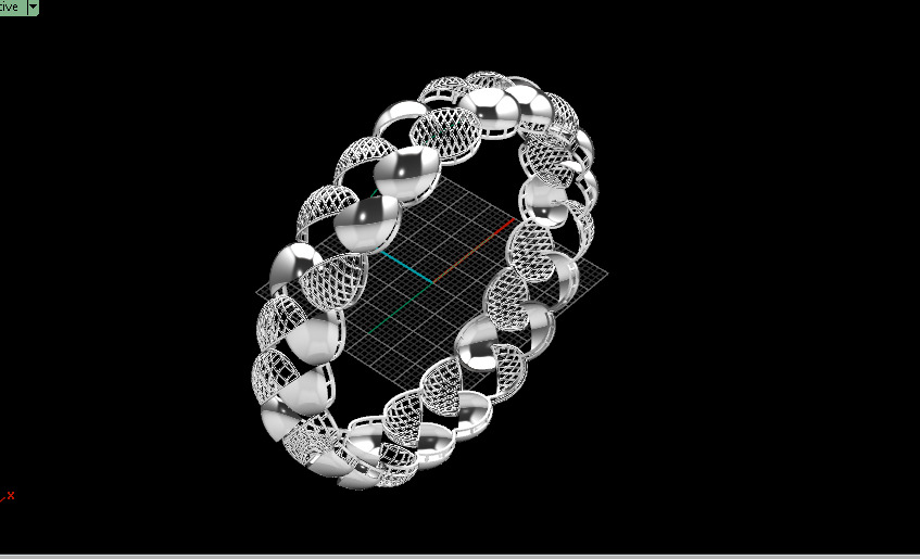 1202 Orb and Lattice Gold Cuff 16gm 3D print model_5