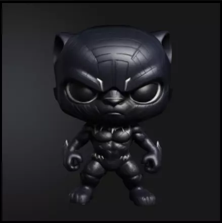 Black panther estilo chibi Free 3D print model