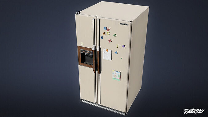 SUBURBS - Refrigerator 02 - LOW POLY AND NANITE Low-poly 3D model 7