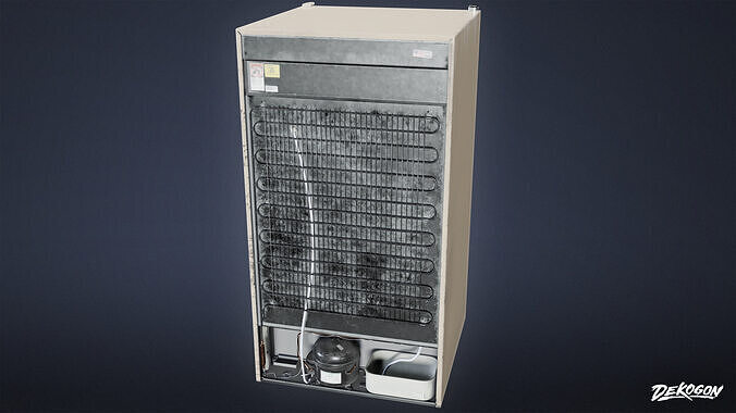 SUBURBS - Refrigerator 02 - LOW POLY AND NANITE Low-poly 3D model 5