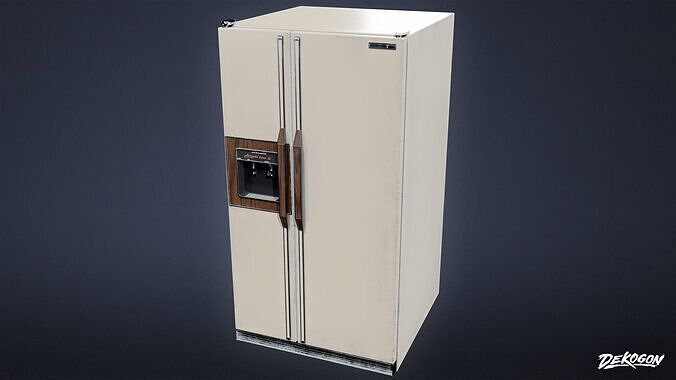SUBURBS - Refrigerator 02 - LOW POLY AND NANITE Low-poly 3D model 2