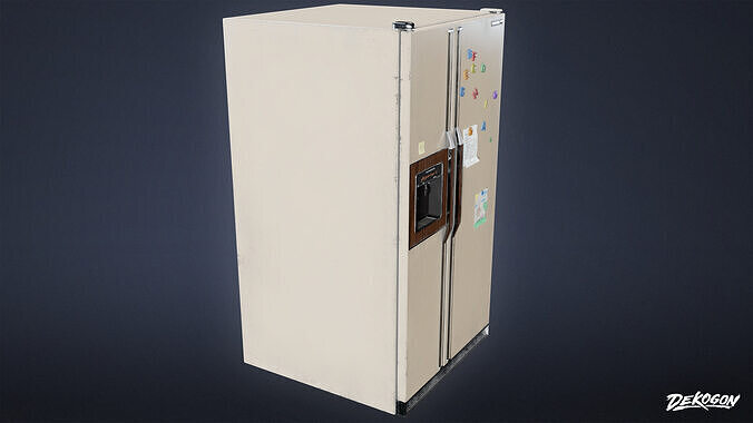 SUBURBS - Refrigerator 02 - LOW POLY AND NANITE Low-poly 3D model 4