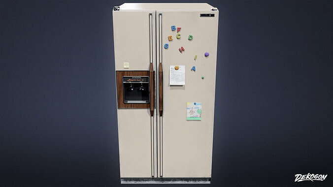 SUBURBS - Refrigerator 02 - LOW POLY AND NANITE Low-poly 3D model 3